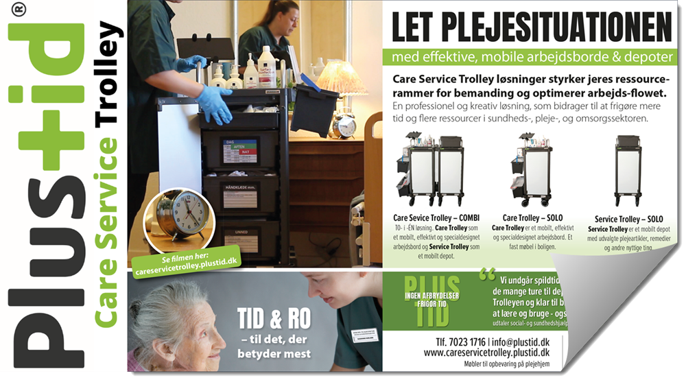 Møbler til opbevaring på plejehjem, CareServiceTrolley, plustuid forbedringstavler