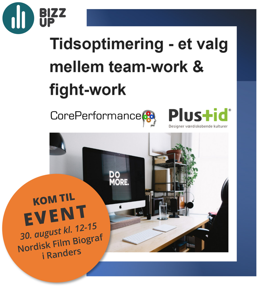 Bizz Up, Event, indlæg, temamøde, tidsoptimering