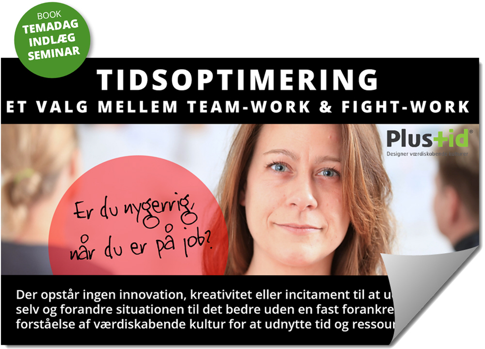 Lean, Inspiration, Lederudvikling, Seminar, indlæg, temamøde, tidsforbrug, plustid, minustid, værdifuld